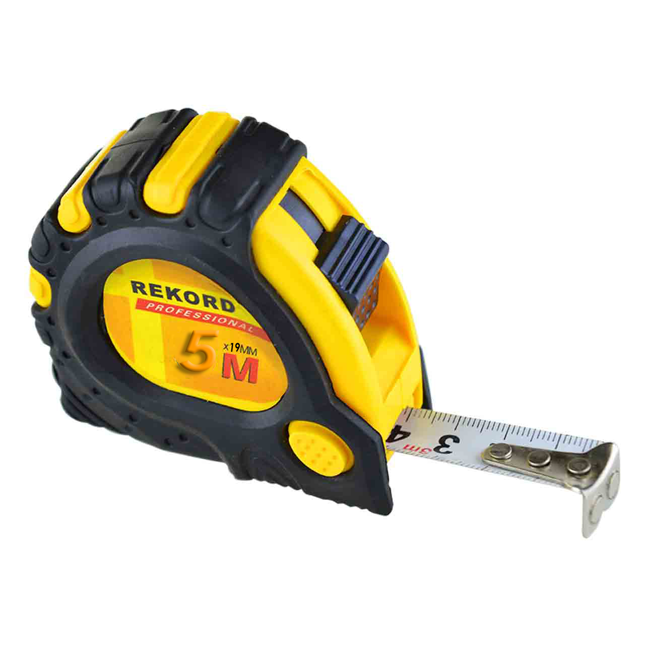 Рулетка измерительная с фиксатором, 5 м*19 мм, "REKORD"